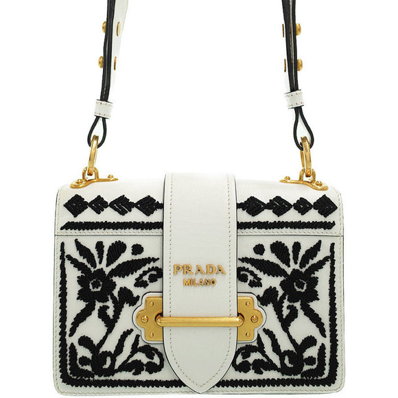 Prada Embroidered Cahier Shoulder Bag - Picture 1 of 9